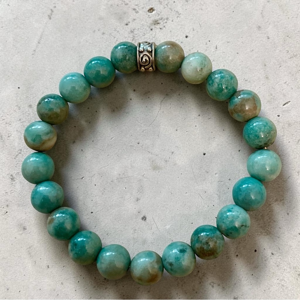 Handmade Amazonite Beaded Gemstone Bracelet